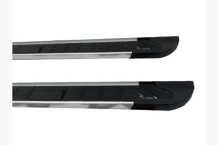 Chrysler Voyager 2001-2007 гг. Боковые Подножки RedLine Black (2 шт., Алюминий) Image