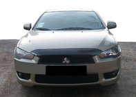 Mitsubishi Lancer X 2008- гг. Короткий дефлектор капота 2007-2011 (SIM) фото 1