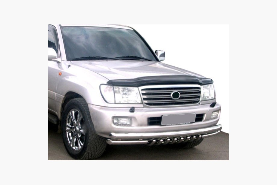 Toyota Land Cruiser 100 1998-2007 гг. Дефлектор капота с логотипом (SIM) Image