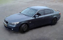 BMW 5 серия E60/E61 2003-2010 гг. Ветровики (4 шт, SIM Хром) фото 1