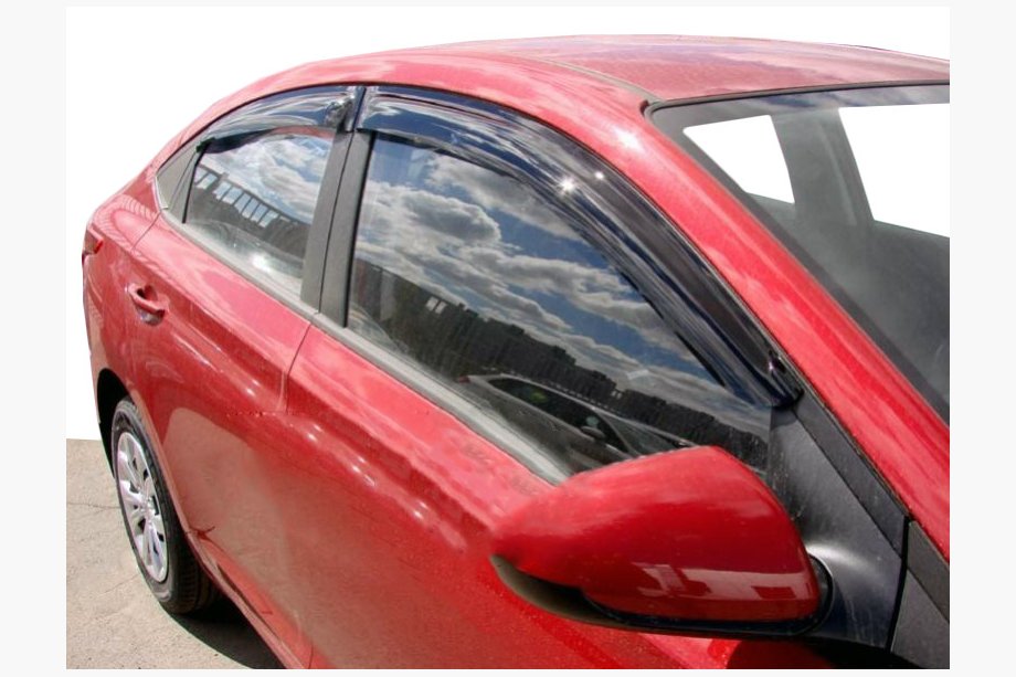 Hyundai Accent 2017-2023 гг. Ветровики на окна (4 шт, SIM) Image