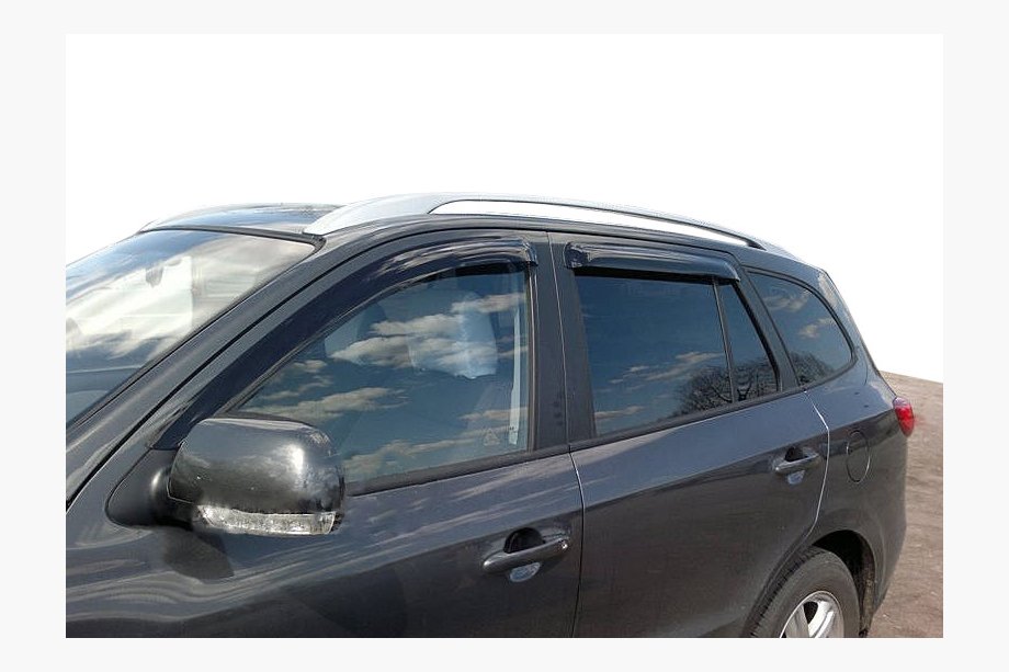 Hyundai Santa Fe 2 2006-2012 гг. Ветровики на окна (4 шт, SIM) Image