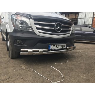 Передняя нижняя дуга Shark (нержавейка) Mercedes Sprinter W906 2006–2018 гг. фото 4