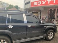 Toyota Land Cruiser Prado 120 2002-2009 гг. Накладки на дверные стойки из нержавеющей стали (8 шт) фото 1