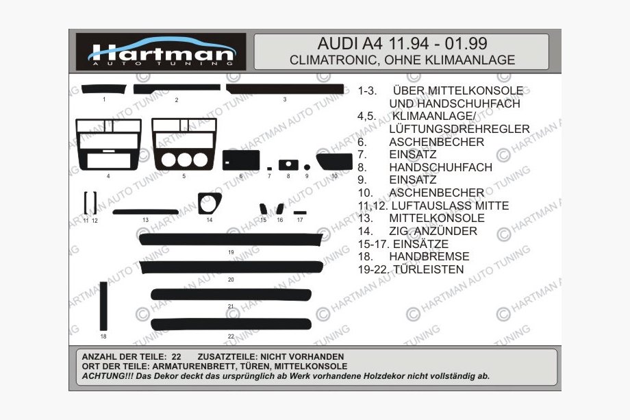 Audi A4 B5 1994–2001 гг. Тюнинг салона (Hartman) Image