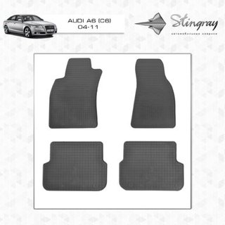 Резиновые коврики (4 шт, Stingray Premium) Audi A6 C6 2004-2011 гг. фото 2