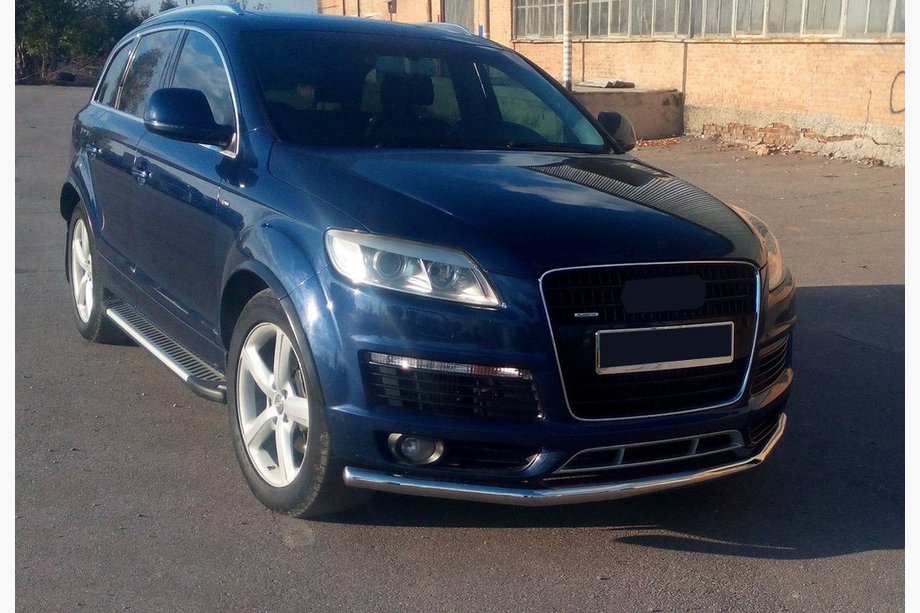 Audi Q7 2005-2015 гг. Боковые Подножки Line (2 шт., Алюминий) Image