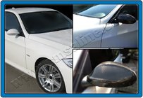 BMW 3 серия E90/E91 2005-2011 гг. Накладки на Зеркала 2005-2008 (2 шт., Натуральный Карбон) фото 2