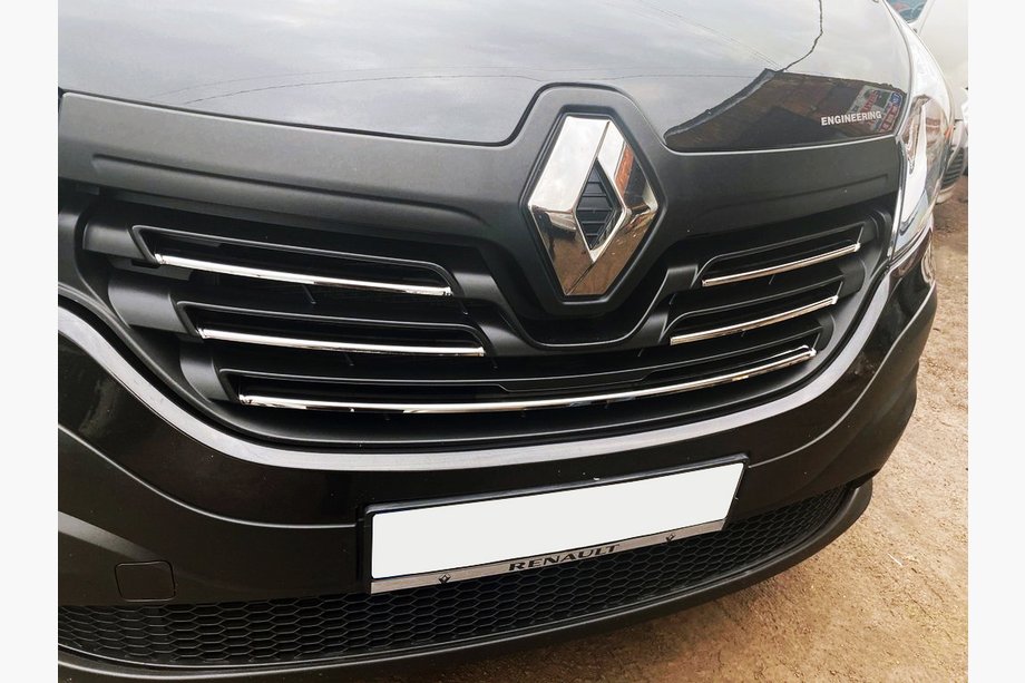 Renault Trafic 2015- гг. Хромированные накладки на решетку 2015-2019 (5 шт, нержавейка) Image