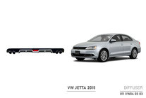 Volkswagen Jetta 2011-2018 гг. Накладка на Задний Диффузор (2014+, ABS, Черная) фото 1