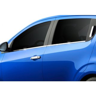 Нижние молдинги стекол нержавейка Chevrolet Aveo T300 2011-2020 гг. фото 3