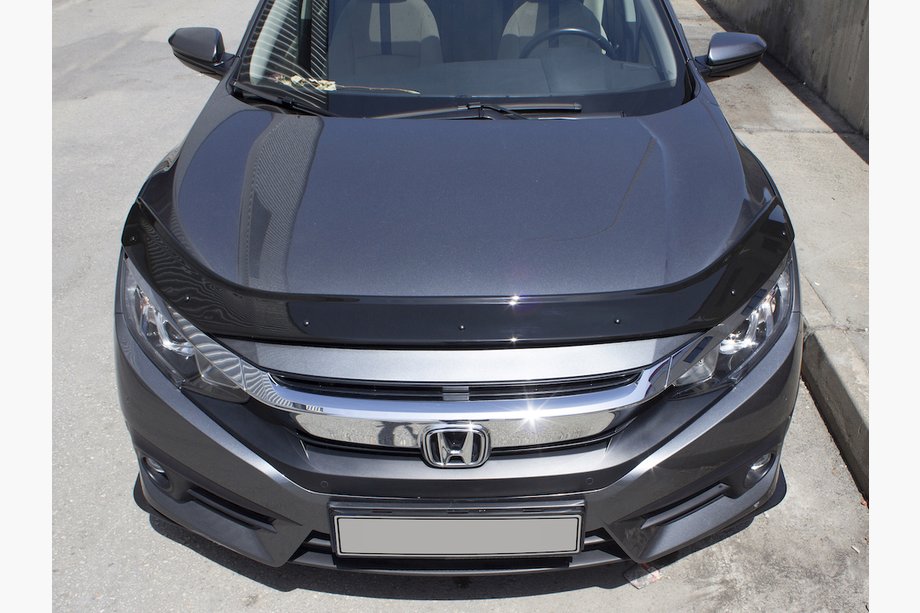Honda Civic Sedan X 2016-2021 гг. Дефлектор капота (EuroCap) Image