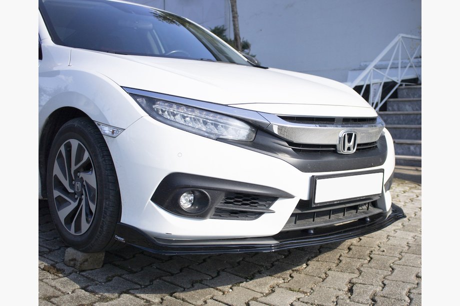 Honda Civic Sedan X 2016-2021 гг. Передний лип-спойлер V1 (черный) Image