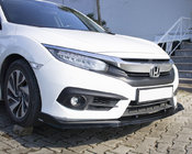 Honda Civic Sedan X 2016-2021 гг. Передний лип-спойлер V1 (черный) фото 1