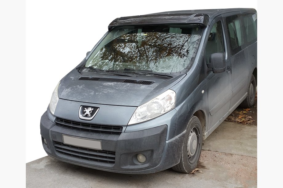 Peugeot Expert 2007-2016 гг. Козырек на лобовое стекло (черный глянец, 5мм) Image
