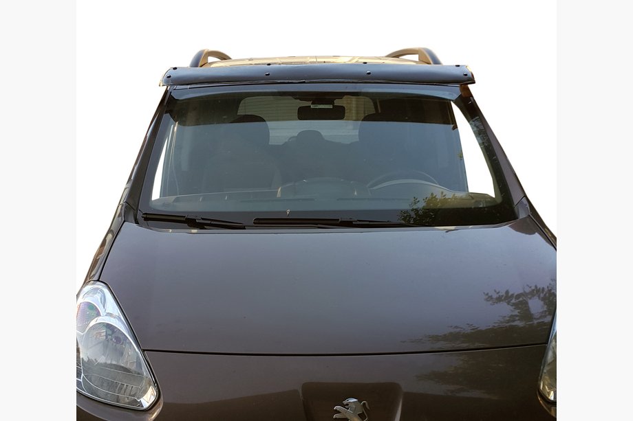 Citroen Berlingo 2008-2018 гг. Козырек на лобовое стекло (черный глянец, 5мм) Фото 2