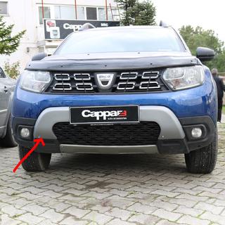 Верхняя накладка на передний бампер (ABS, серая) Renault Duster 2018-2024 гг. фото 1