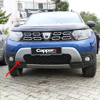 Верхняя накладка на передний бампер (ABS, серая) Renault Duster 2018-2024 гг. фото 1