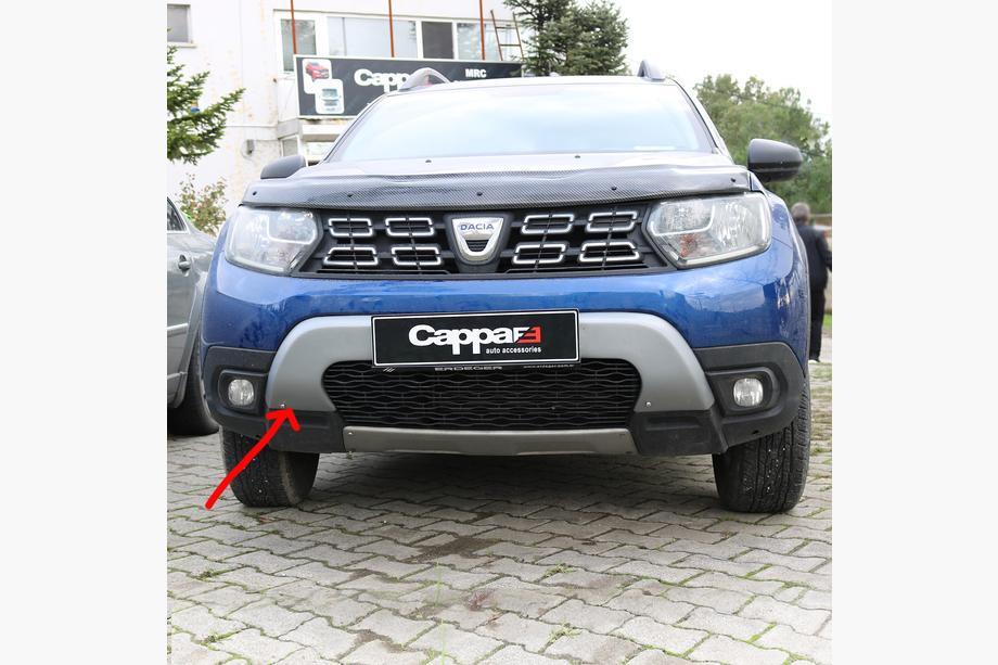 Dacia Duster 2018-2024 гг. Верхняя накладка на передний бампер (ABS, серая) Image