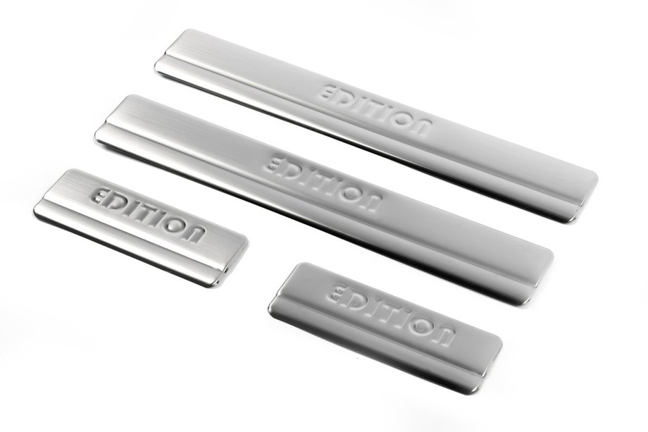 Ford Fusion 2002-2012 гг. Накладки на пороги OmsaLine (4 шт., нержавейка) Image