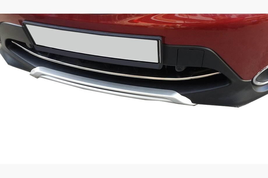 Nissan Qashqai 2014-2021 гг. Накладка на передний бампер нержавейка (2014-2017) Carmos - Турецкая Нержавеющая Сталь Image