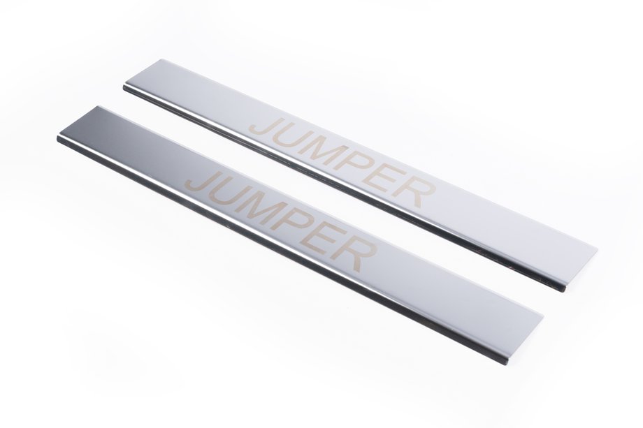 Citroen Jumper 2007-2025 гг. Накладки на дверные пороги Carmos из нержавеющей стали (2 шт.) Image