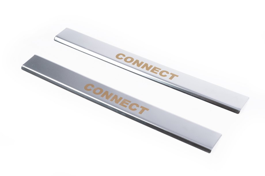 Ford Connect 2002–2006 гг. Накладки на пороги нержавейка Carmos V1 (2 шт) Image
