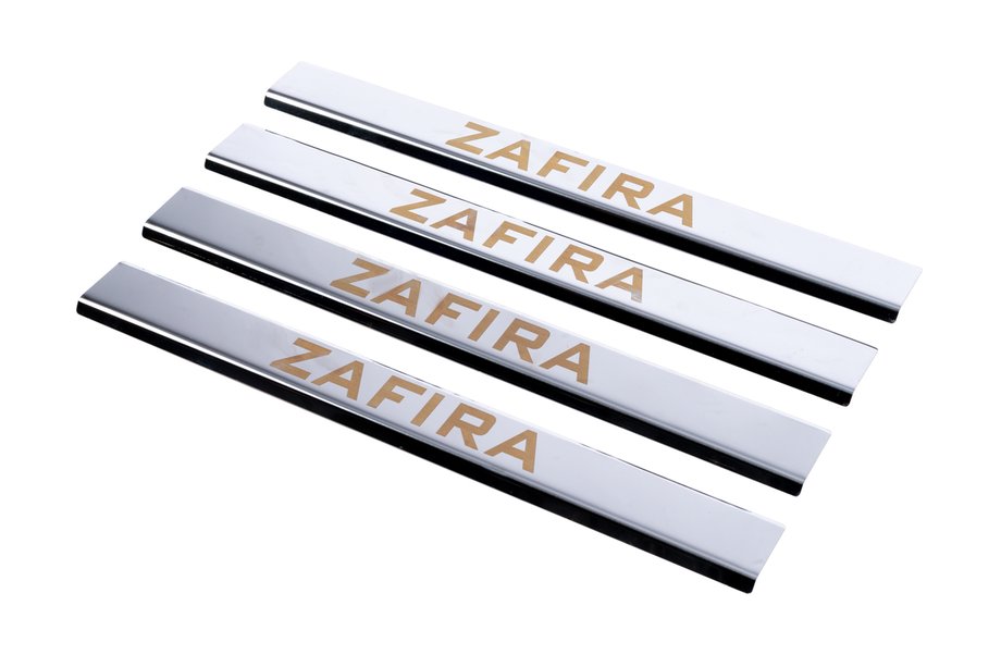 Opel Zafira A 1998-2005 гг. Накладки на пороги Carmos V1 (4 шт, нержавейка) Image
