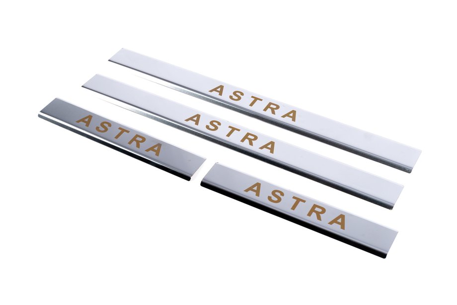 Opel Astra G classic 1998-2012 гг. Накладки на пороги Carmos (4 шт, нержавеющая сталь) Image