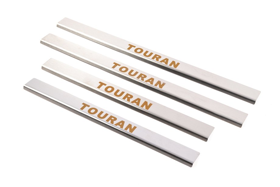 Volkswagen Touran 2003-2010 гг. Накладки на пороги Carmos (4 шт, нержавейка) Image