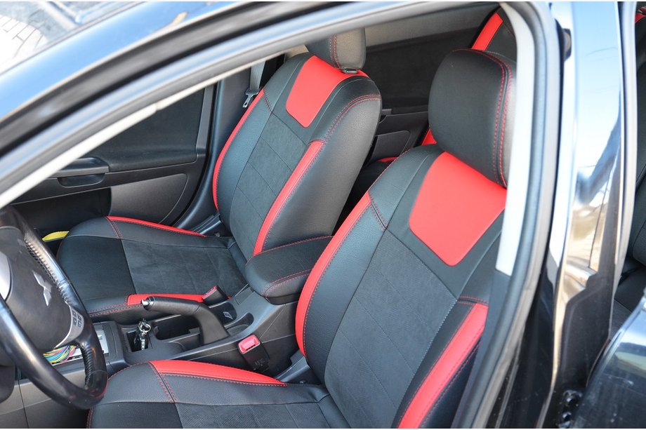 Mitsubishi Lancer X 2008- гг. Авточехлы SoyuzAuto Стиль Кожа Image