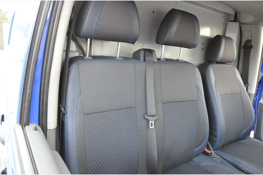 Mercedes Vito W639 2004-2014 гг. Авточехлы (Эко-кожа+Ткань, Premium) 1+2, сиденья от праворульной версии Фото 4