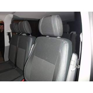 Авточехлы (Эко-кожа и Ткань, Premium) Volkswagen T5 Caravelle 2004-2010 гг. фото 1