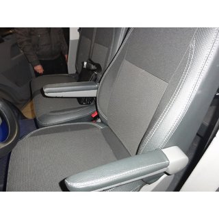 Авточехлы (Эко-кожа и Ткань, Premium) Volkswagen T5 Caravelle 2004-2010 гг. фото 3