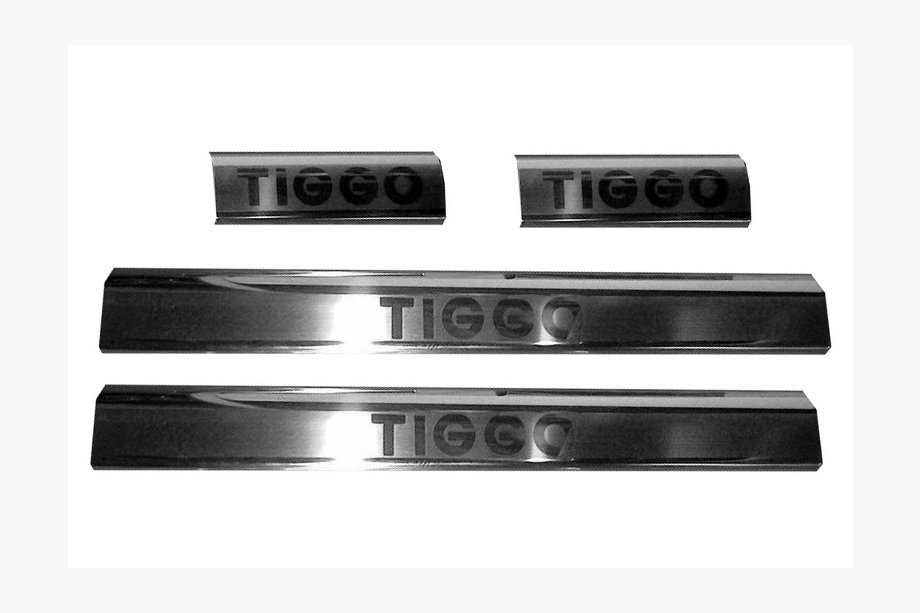 Chery Tiggo 1 2005-2016 гг. Накладки на пороги Carmos (4 шт, нержавейка) Image