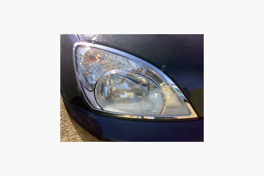 Chery Tiggo 1 2005-2016 гг. Накладки на фары (ABS, хром) Image
