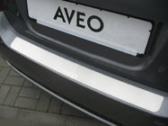 Chevrolet Aveo T250 2005-2011 гг. Накладка на задний бампер Nataniko (нержавейка) фото 1