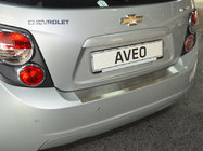 Chevrolet Aveo T300 2011-2020 гг. Накладка на задний бампер с загибом Nataniko (нержавейка) Только для хэтчбека фото 1