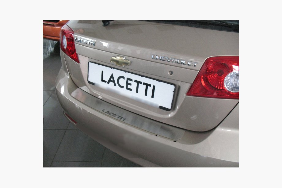 Chevrolet Lacetti 2003-2024 гг. Накладка на задний бампер Natanika (нержавейка) Универсал Image