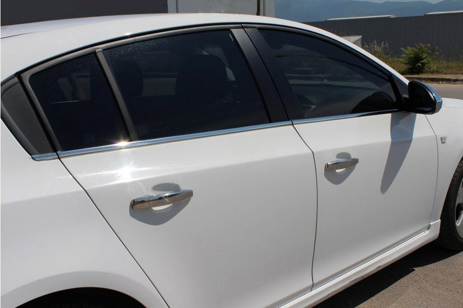 Chevrolet Cruze 2009–2015 гг. Молдинги Окон Нержавейка Седан, OmsaLine - Итальянская Нержавейка Image