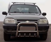 Chevrolet Niva 1998-2020 гг. Кенгурятник QT006 (нержавейка) фото 2