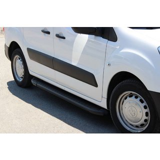 Боковые Подножки Allmond Black (2 шт., Алюминий) Peugeot Partner Tepee 2008-2018 гг. фото 1
