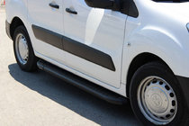 Peugeot Partner Tepee 2008-2018 гг. Боковые Подножки Allmond Black (2 шт., Алюминий) фото 1