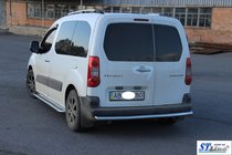 Peugeot Partner Tepee 2008-2018 гг. Задняя Защита AK002 (Нержавейка) 60 мм фото 3