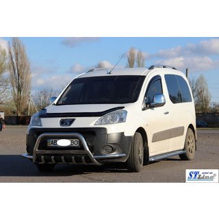 Кенгурятник WT003-Plus (нержавейка) Citroen Berlingo 2008-2018 гг. фото 2