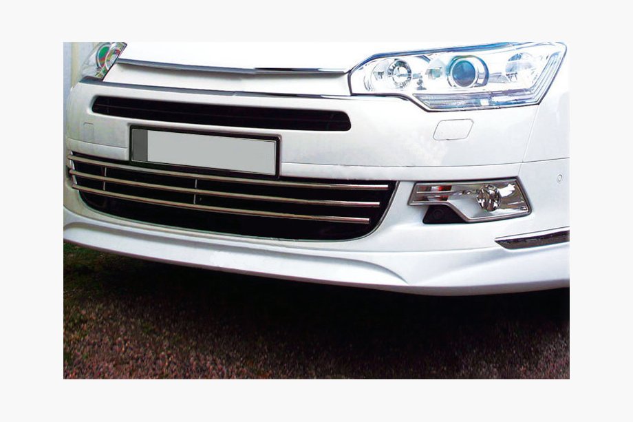 Citroen C-5 2008-2017 гг. Вставки в решетку бампера (5 шт, нержавейка) Image
