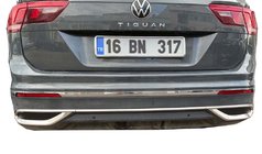 Volkswagen Tiguan 2016-2023 гг. Накладки имитация выхлопных насадок 2020+ (3 шт, нержавейка) Carmos - Турецкая Нержавеющая Сталь фото 2