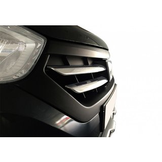 Хромированные накладки на решетку (2015↗, 4 шт, нерж. сталь) Dacia Lodgy 2012-2022 гг. фото 1