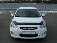 Hyundai Accent 2011-2017 гг. Дефлектор капота FLY фото 1