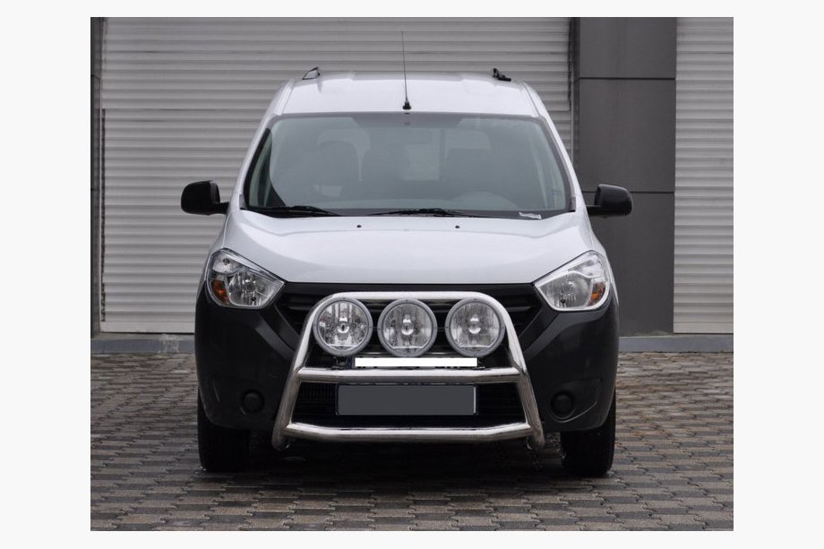 Renault Dokker 2013-2022 гг. Защита переднего бампера WT022 (нержавейка) Image